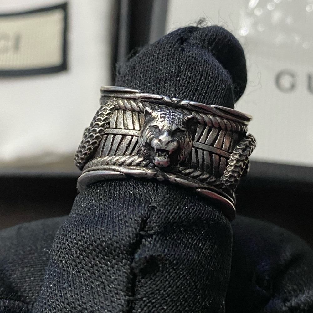 GUCCI RESIN SNAKE TIGER GARDEN RING SIZE 8 - Picture 3 of 8